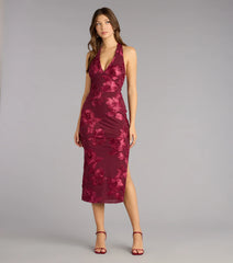 Midnight Garden Floral Midi Dress