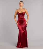 Gigi Satin Sequin Lace Formal Dress