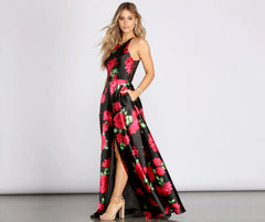 Milana Lace Back Floral Dress
