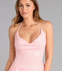 Sweet Like This Beaded Ruffle Skater Dress