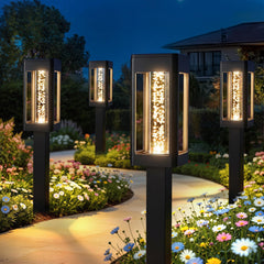 Brizled Solar Pathway Lights Outdoor, 6 Pack Bright Glowing Bubble LED Solar Lights Outdoor Garden Lighting, Waterproof Landscape Lighting for Outside Yard Path Lawn Walkway Driveway Decor, Warm White