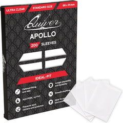 200 Apollo Standard Clear Card Sleeves fits Magic: the Gathering Cards and Other TCG Cards - Ultra Transparent Trading Card Sleeve, Card Protector Sleeves (66 x 91 mm) | 200 ultra-clear standard sleeves (66 x 91 mm), fit MTG and other TCG trading cards
