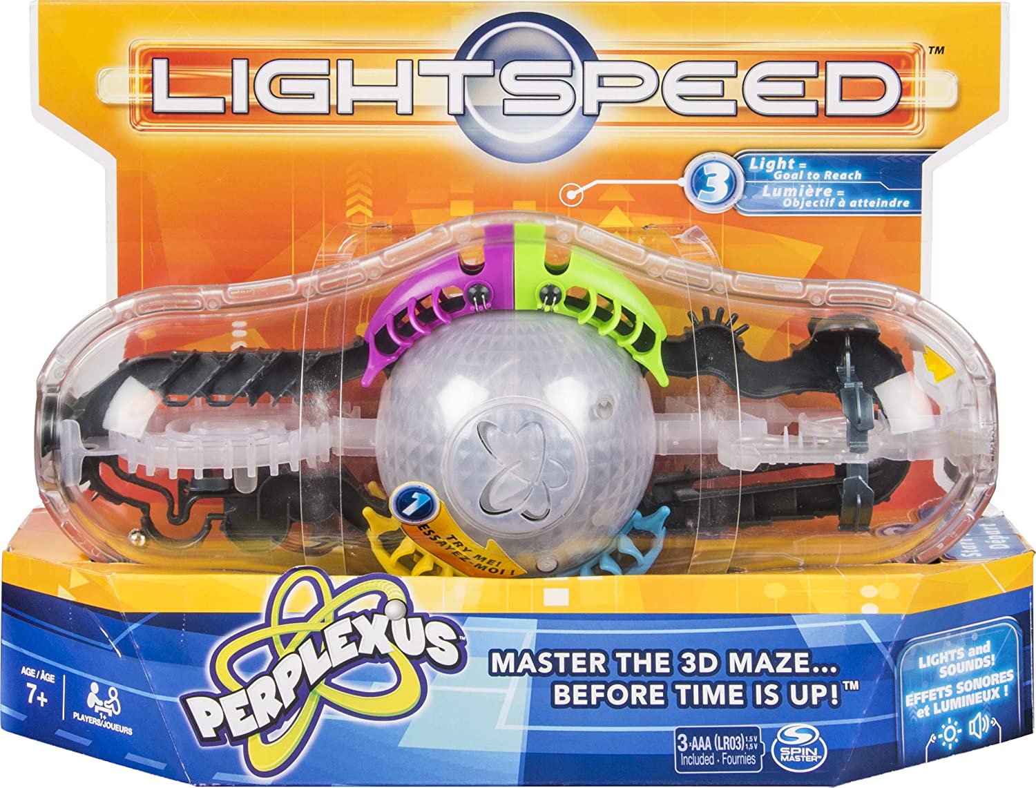 Perplexus Light Speed Game, 3D Brain Teaser Maze with Lights and Sounds for Kids Aged 7 and Up