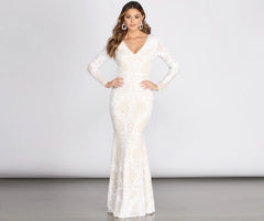 Misha Sequin Mermaid Dress