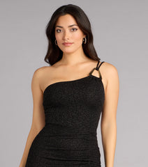 Margot Glitter One Shoulder Mermaid Formal Dress
