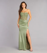 Valentina Formal Satin Corset Mermaid Dress