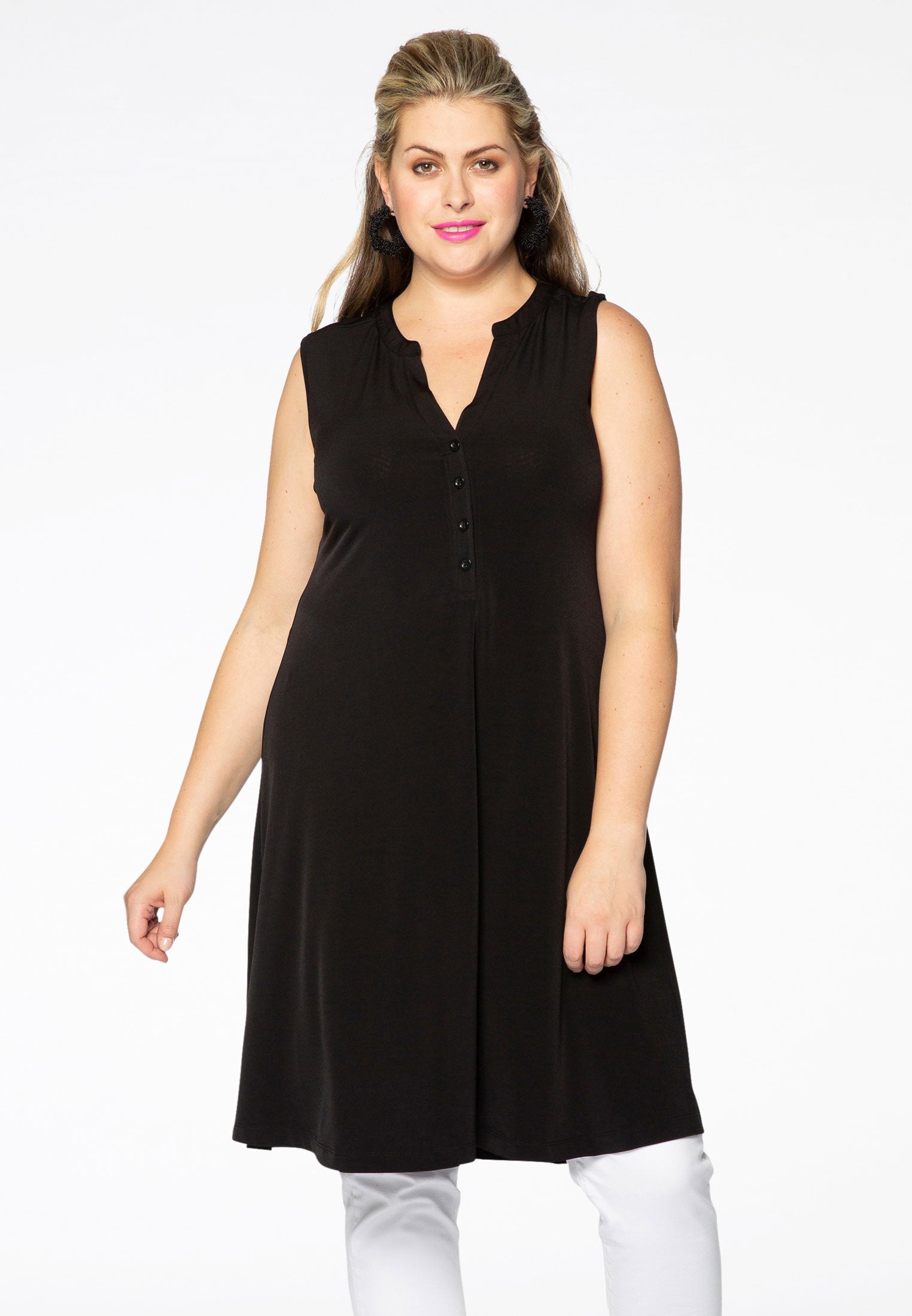 Dress grandad collar DOLCE - black