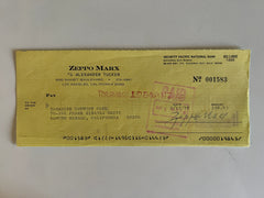 Zeppo Marx signed check