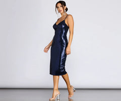 Raegan Formal Sequin Midi Dress
