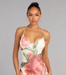 Elara Floral Open Back Formal Dress