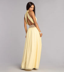 Monica Chiffon Embellished Formal Dress