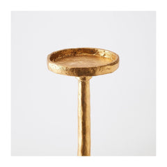 Global Views Gold Leaf Forged Pillar Candle Holder