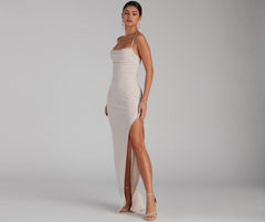 Lola High Slit Crepe Dress