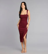 Marlowe Glitter Lace-Up Midi Formal Dress