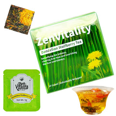 ZenVitality - Dandelion Wolfberry Tea dandelion Leaf & Root tea Organic 15 Bags Supports Kidneys & Liver Health Goji Berry Chrysanthemum Cassia Seed tea-Non-GMO Support Digestion & Boost Immune System