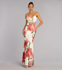 Elara Floral Open Back Formal Dress