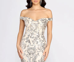 Clara Sequin Off Shoulder Dress
