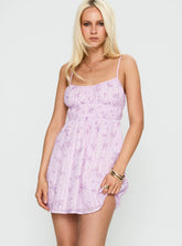 Wysteria Mini Dress Purple / Multi
