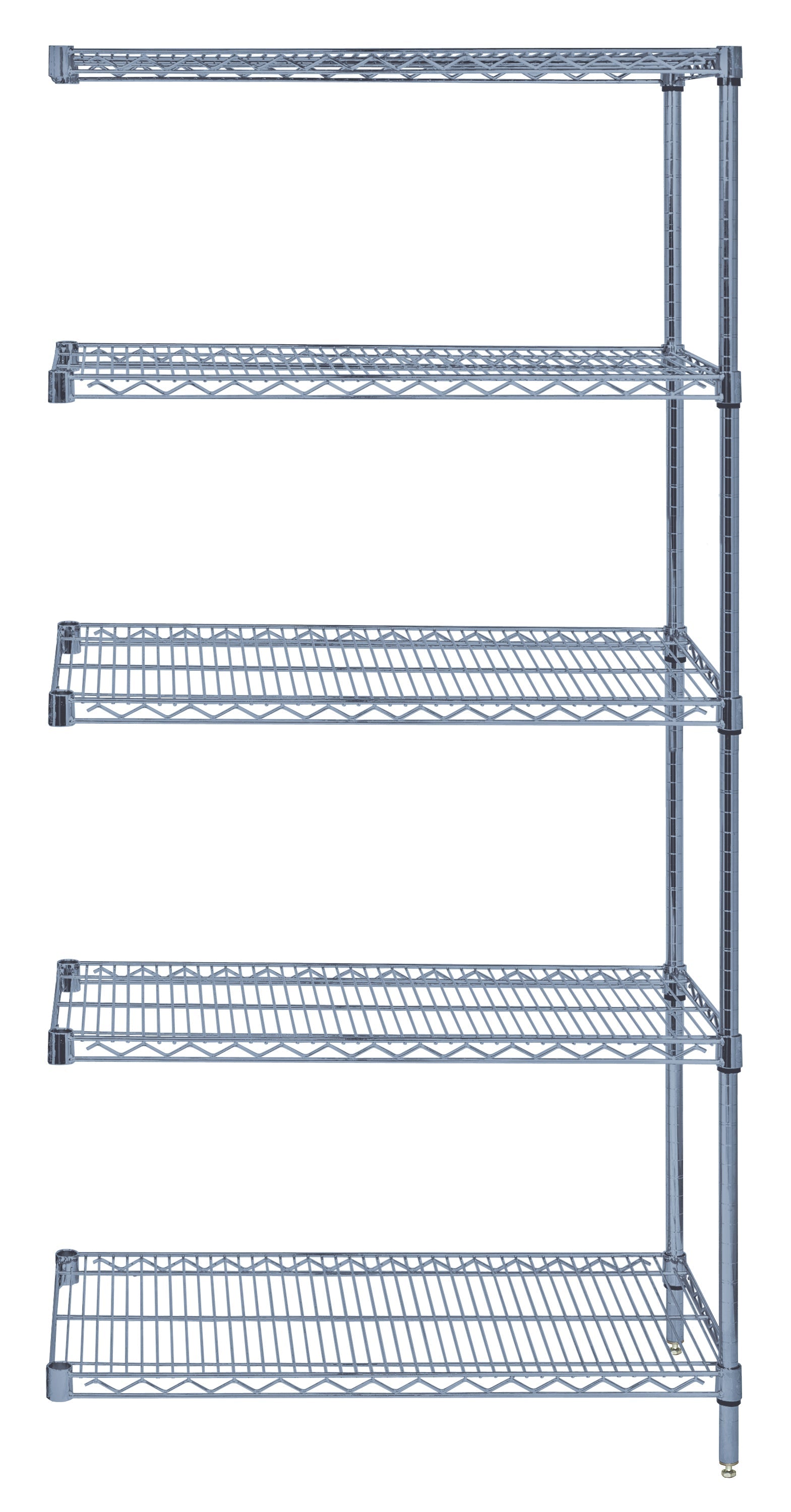 Quantum AD74-1424GY-5, 14"W 24"D 74"H AD Wire Shelving Add-On Kit, Gray Epoxy Antimicrobial Finish, NSF, 14" Deep