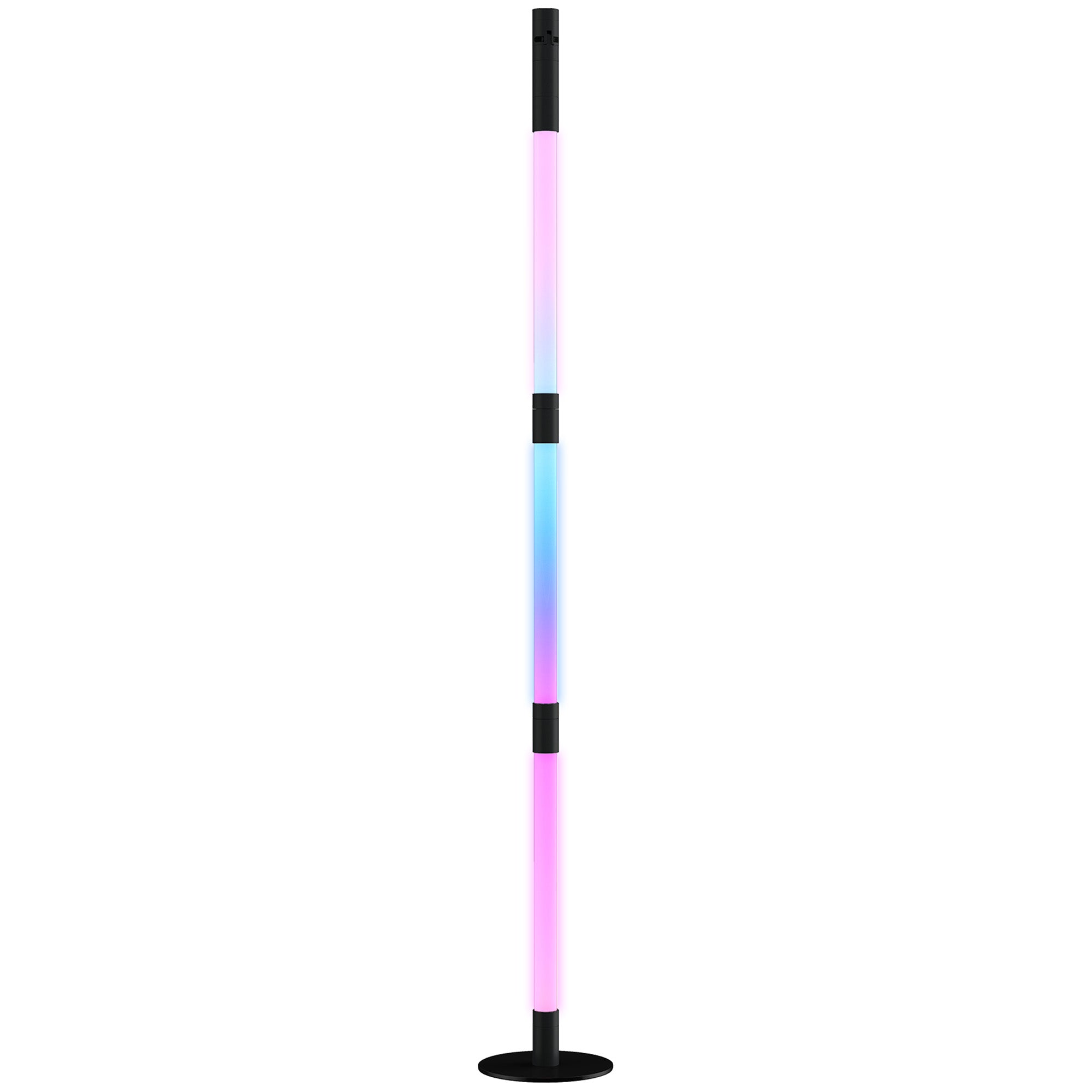 HOMCOM LED Floor Lamp with Reading Light, 360° RGB Detachable Corner Floor Lamp with App & Remote Control, Standing Lamp with Music Sync & Timing, for Living Room, Game Room, Dark Grey