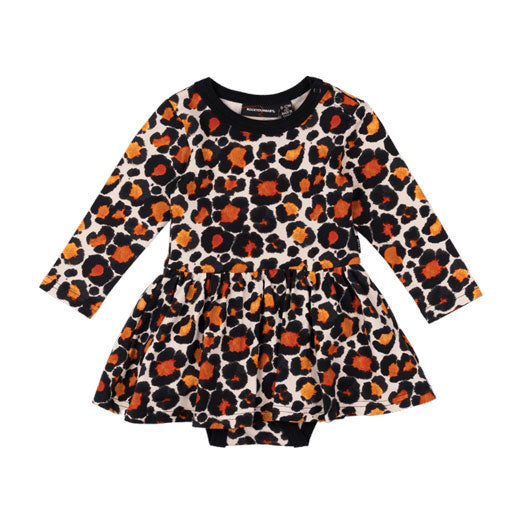 Rock Your Baby Multi Leopard Baby Waisted Dress