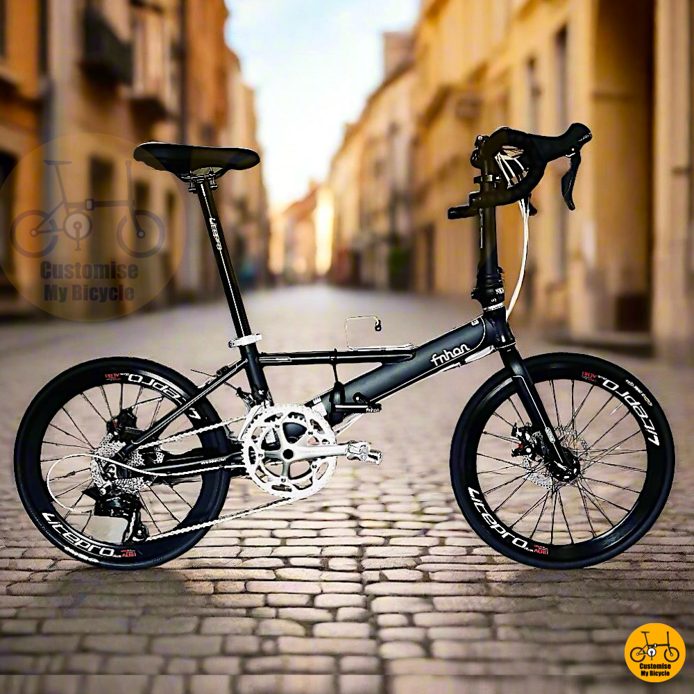 Fnhon Monsoon 22-Inch Folding Bike β Batman Black Frame for a Stealthy & Bold Ride
