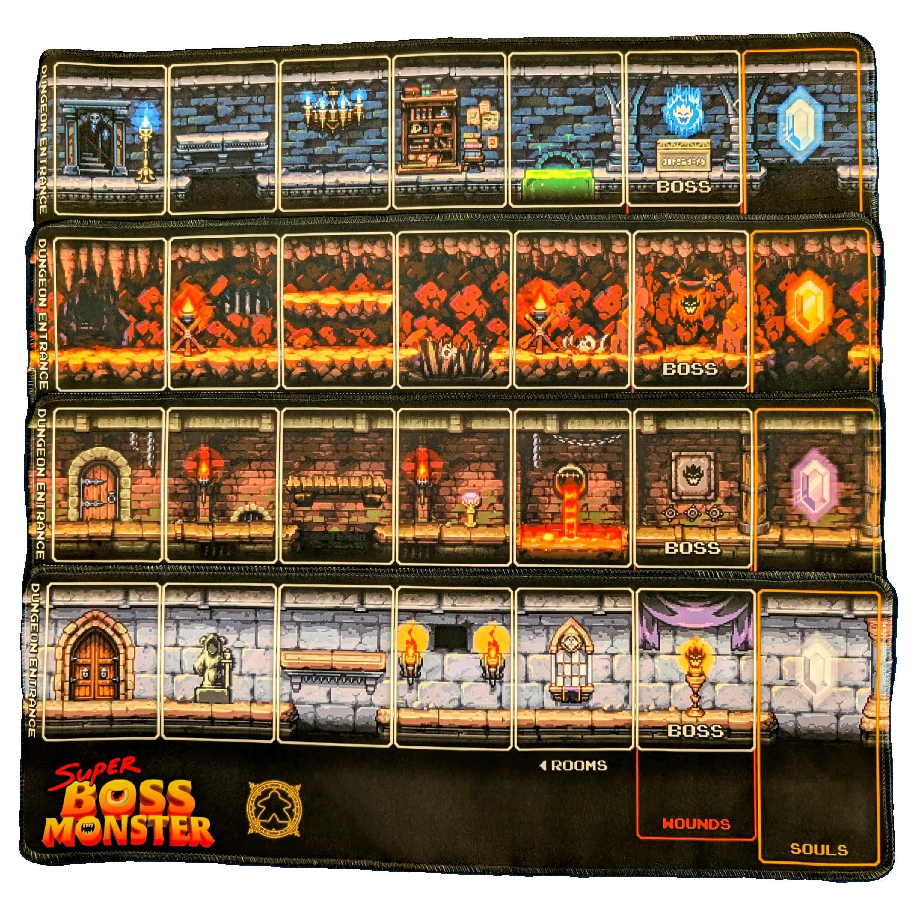Super Boss Monster - 4 Individual Neoprene Player Dungeon Mats - Bards & Cards