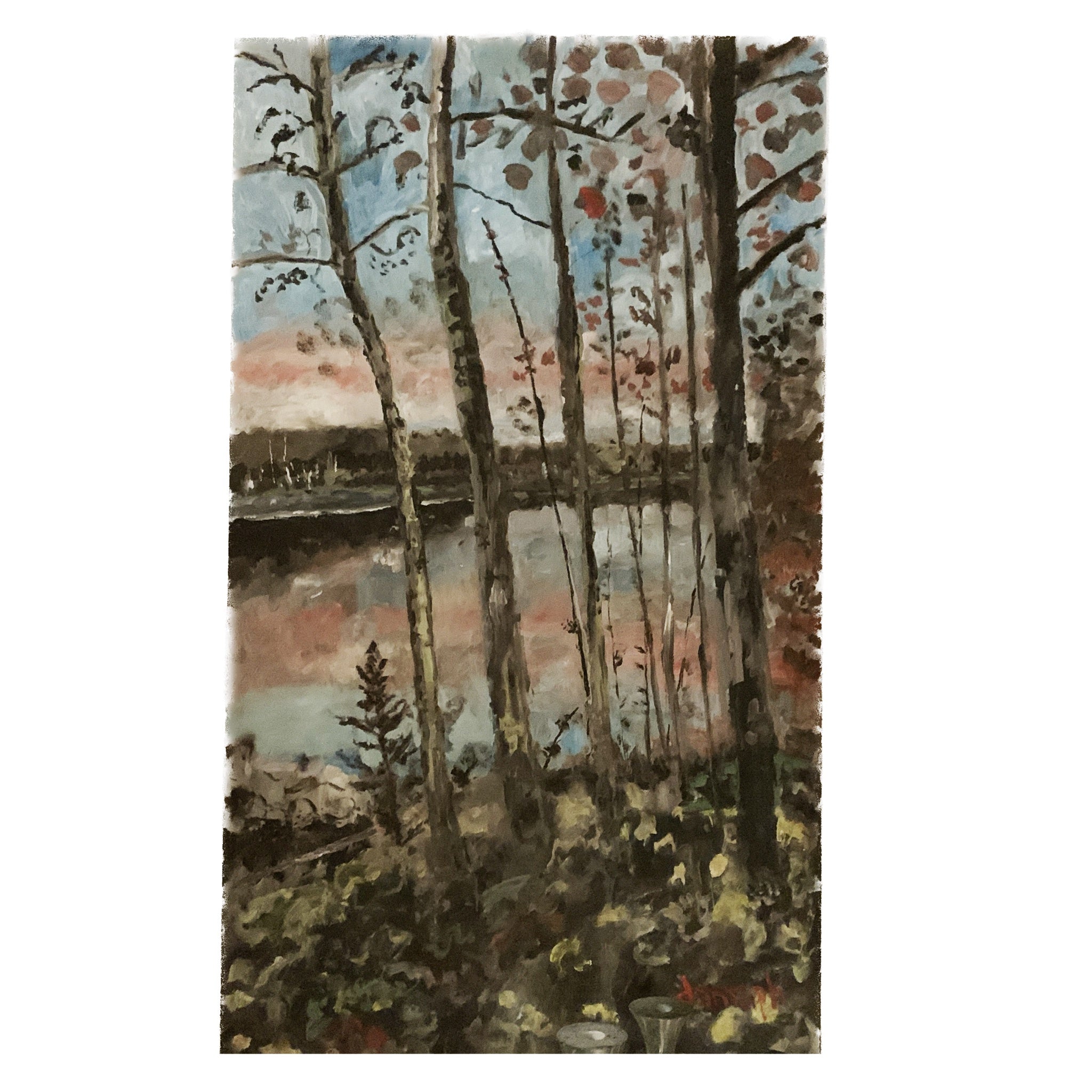 Lake at Dusk, Dan Raphael, Oil on Board
