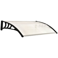 Curved Aluminum & Polycarbonate Awning - Modern UV & Water Resistant Door Canopy - Outdoor Rain Shelter for Home Entrances