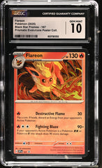 2025 Pokemon Prismatic Evolutions Poster Collection Flareon #167 CGC 10