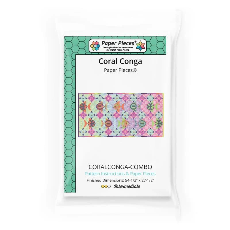 Coral Conga Pattern, Instructions and Paper Pieces - English Paper Piecing