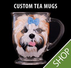 Custom Painted Glass Tea/Coffee Mug- 16 oz.