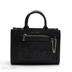 CHIC LASER CUTOUT TOP HANDLE BAG