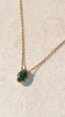 Danu Necklace Emerald Green Gold Vermeil