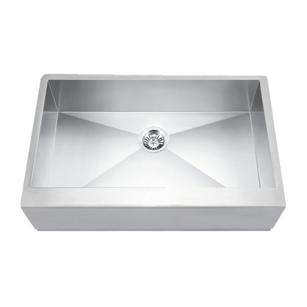Der Koch Line Fregadero Sencillo Farmhouse Handmade de Acero Inox C18G 83.7x53.4cm, DKFS3321-RO