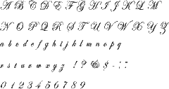 Edwardian Script Alphabet Stencil
