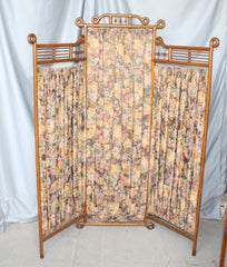 Bargain John's Antiques | Antique Victorian Oak Stick and Ball Dressing Screen - 3 panels - Pat Feb. 12,1892