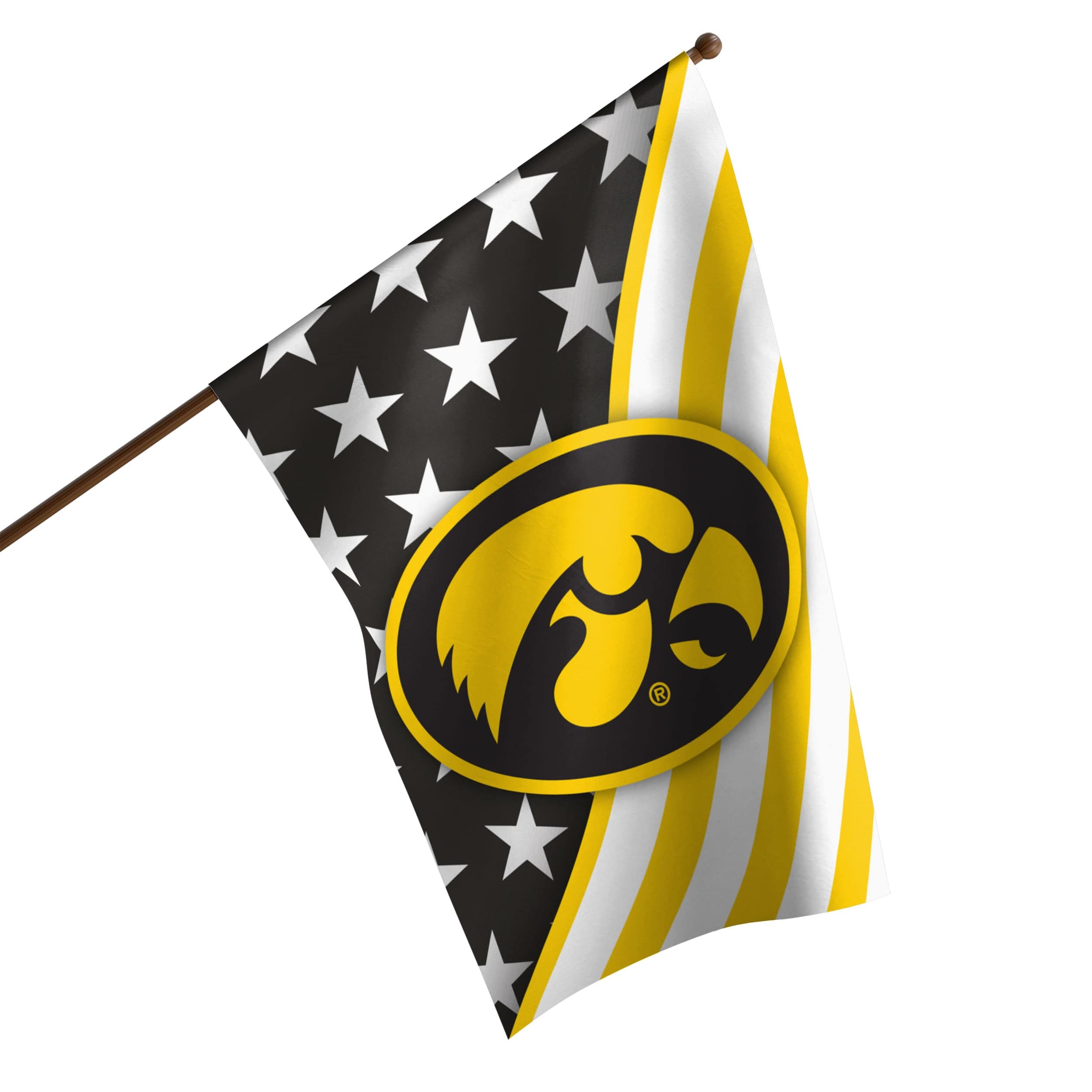 Iowa Hawkeyes NCAA Americana Vertical Flag
