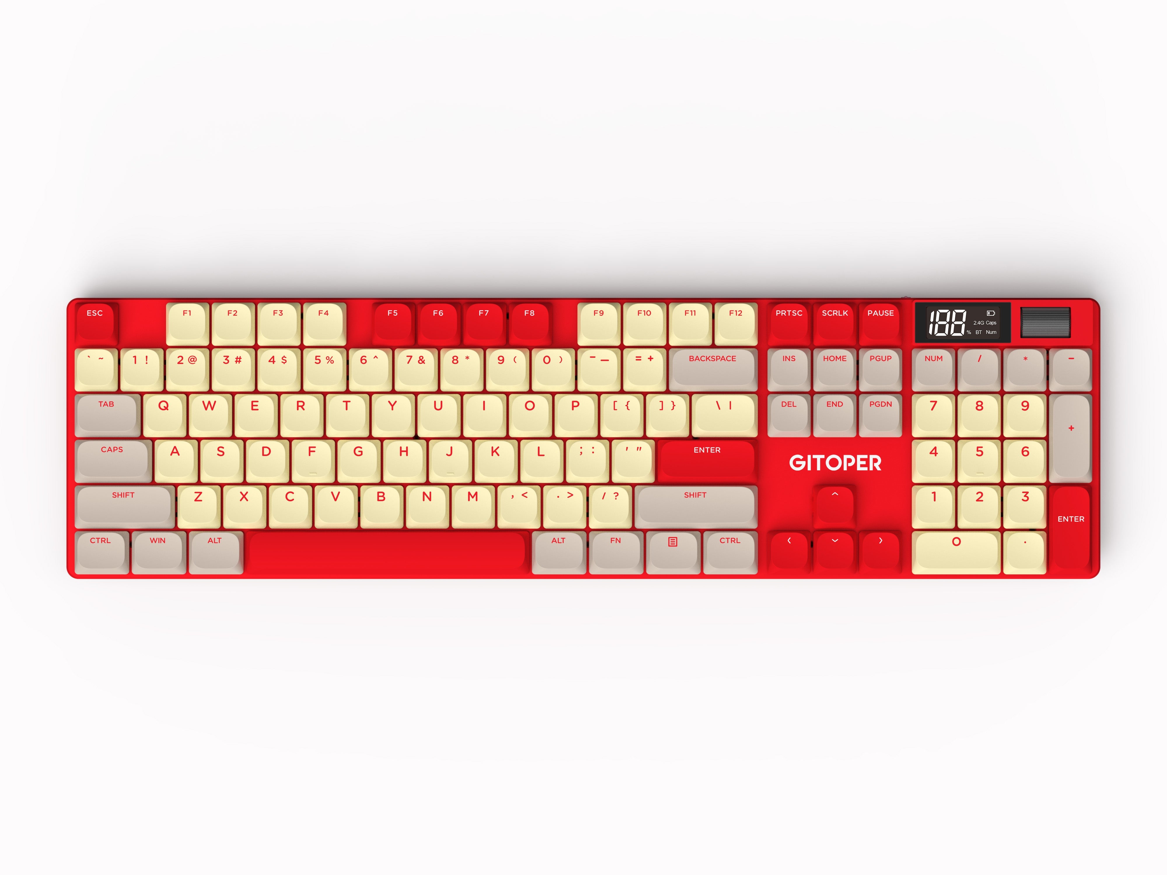 GITOPER K79 Ultra-Slim Low Profile Tri-Mode Mechanical Gaming Keyboard RGB Wireless USB-C