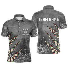 Paint Splash Grey Mens Darts Polo Shirt Custom Dart Shirts For Men Team Dart Jerseys LDT0964