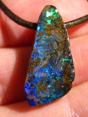 GEM Boulder Matrix Yowah NUSS Nut Opal Anhänger Traumhaftes Muster und Feuer - Repps-Opal