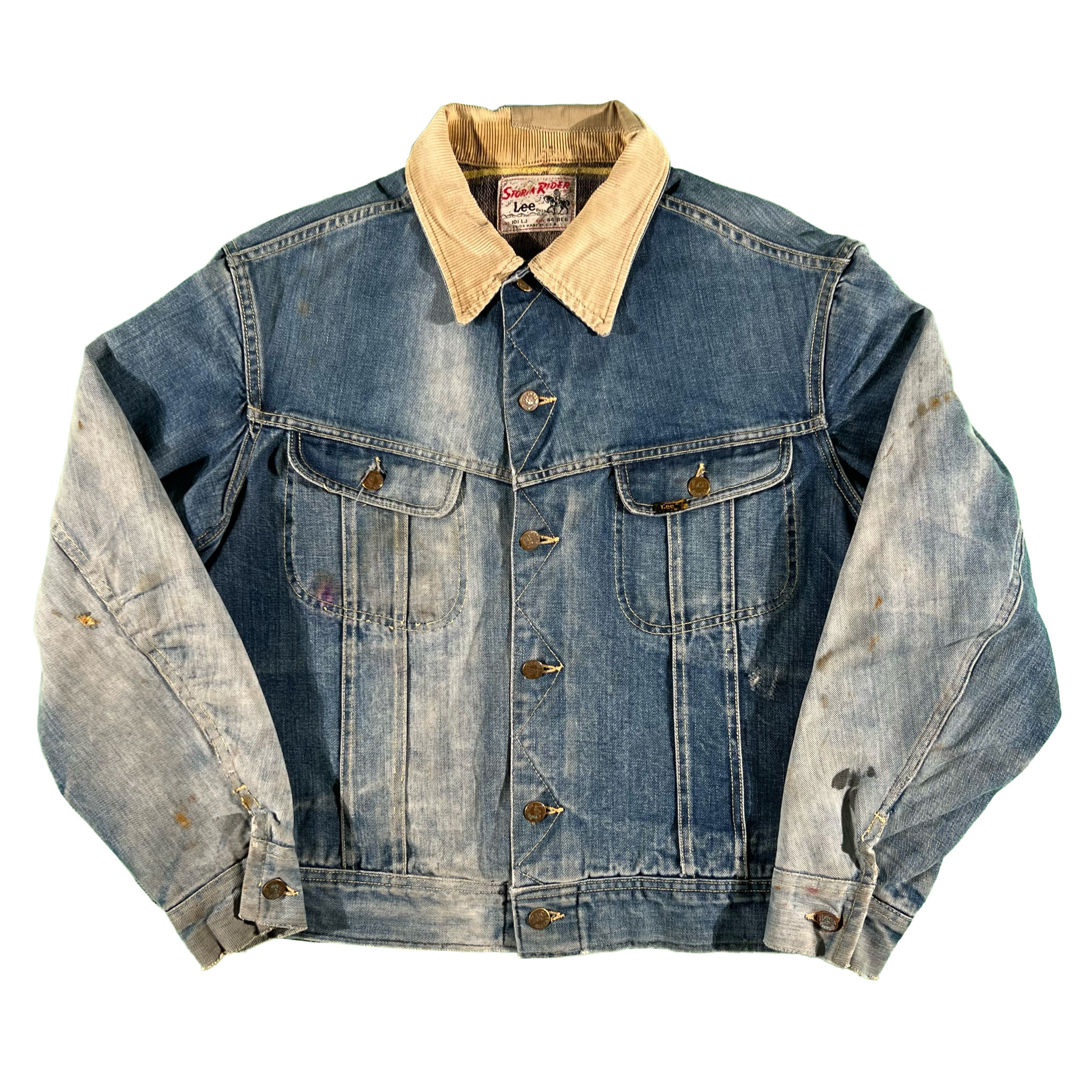 60s Repaired Lee 101-J Storm Rider Jacket- L