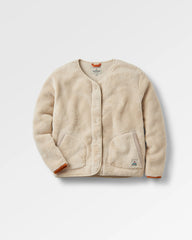 Iris Collarless Recycled Fleece - Oat - Flatlay