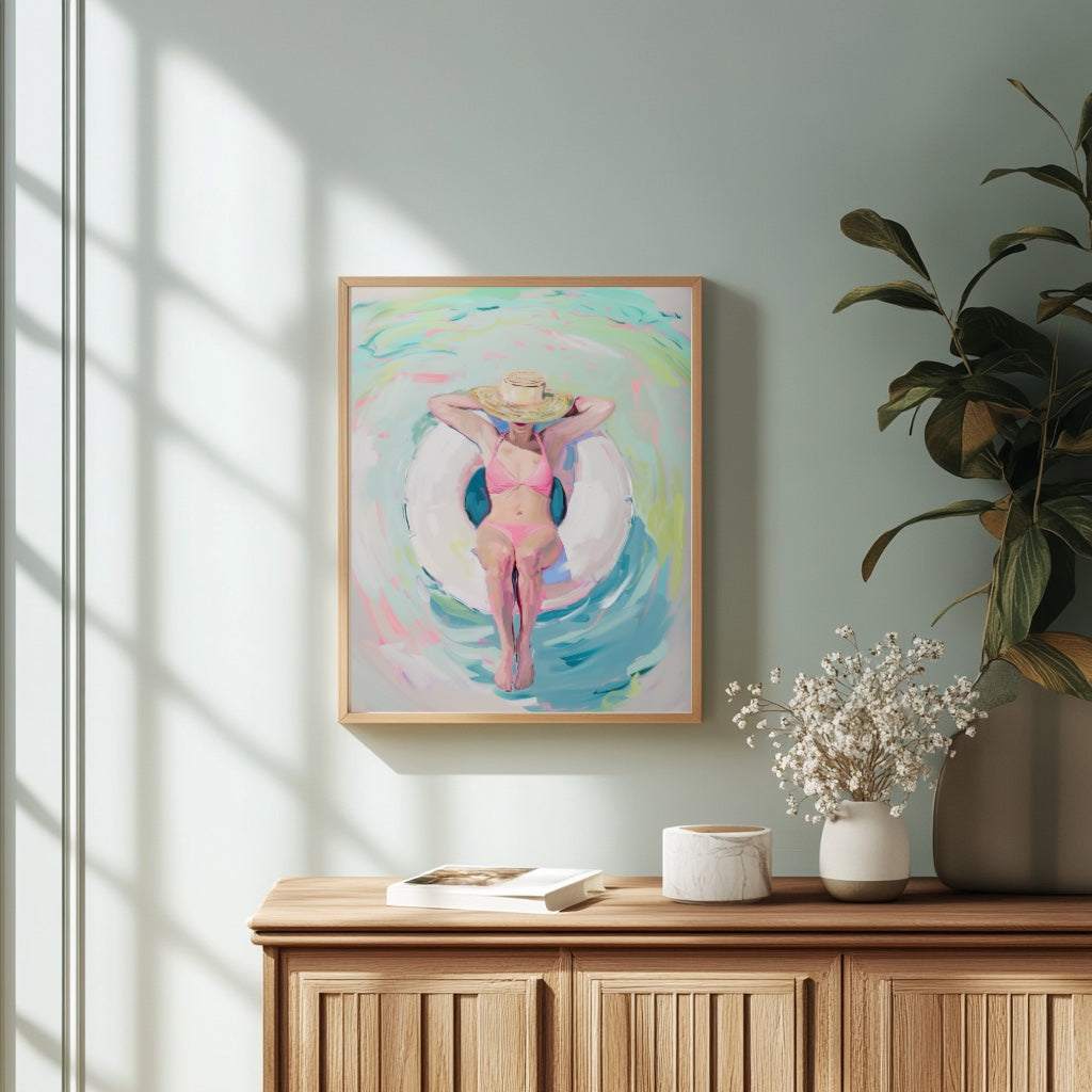 Lazy River original oil painting on stretched canvas 24x30 signed by artist