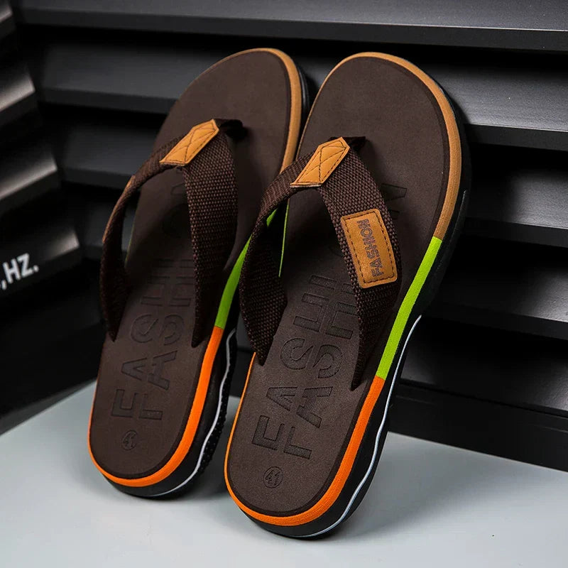 Joziah Tongs pour Hommes – Design Multicolore, Confort Coussiné et Sandales d’Été Durables