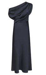 Neo Noir Kjole - Lilith Heavy Sateen - Midnight Blue