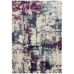 Nova NV23 Abstract Modern Abstract Durable Short Pile Navy Multicolour Rug