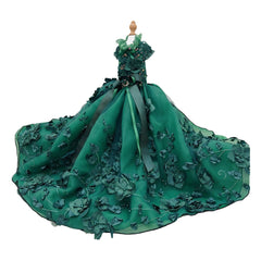 Emerald Green Floral Pet Gown