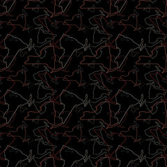 All New York Shop Hop Fabric Black New York Map Toss