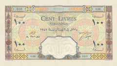Syria banknotes, Banque de Syrie et du Liban, 100 Livres, 1947, Pick P-61, UNC